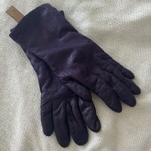Leather Women's Gloves - Deep Plum